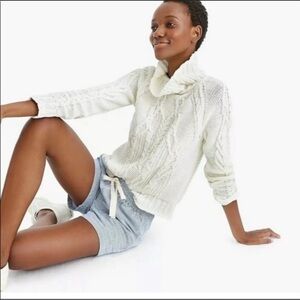 NWT The Reeds x J. Crew Cream Cable Knit Turtleneck Sweater XS
